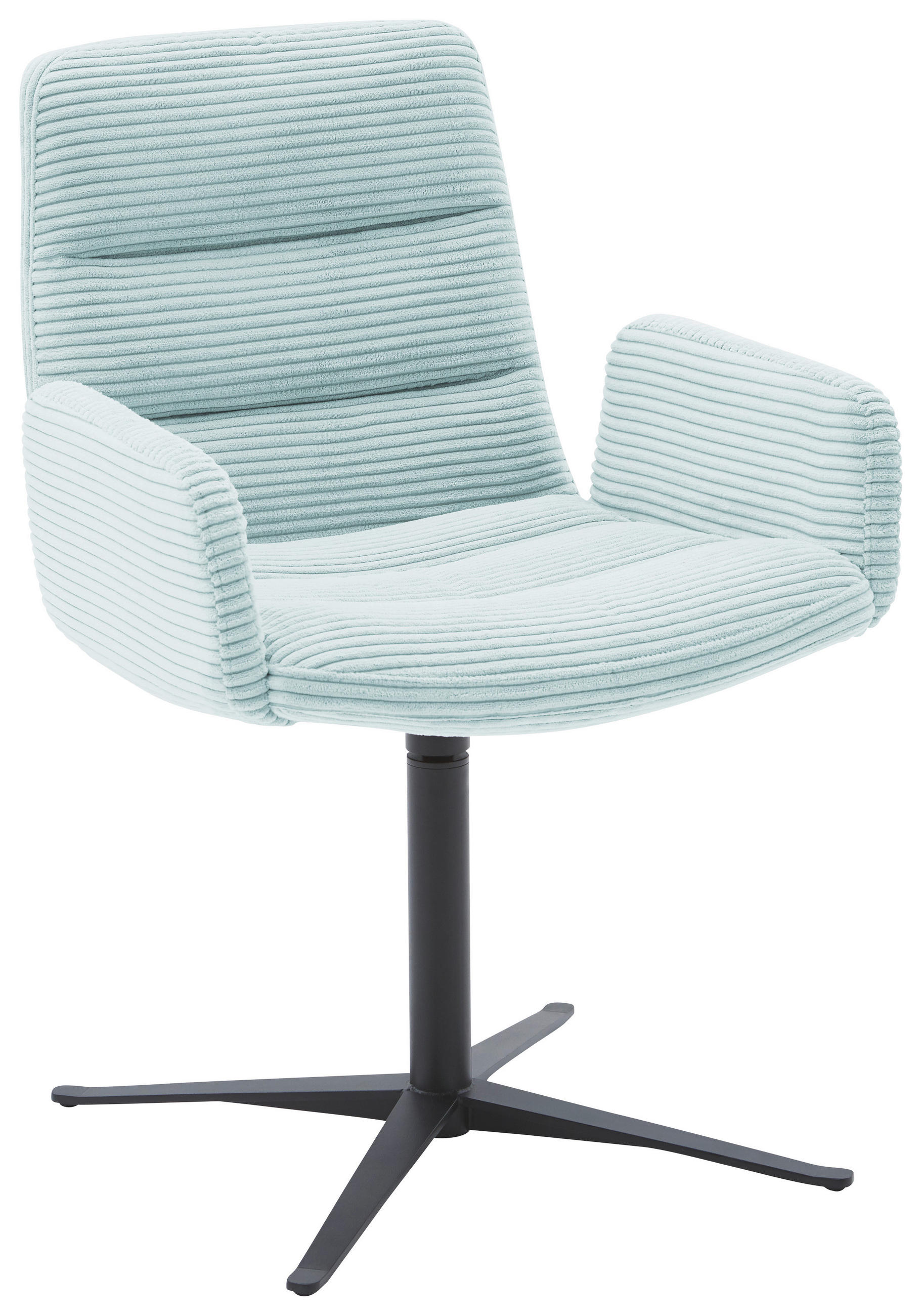 ARMLEHNSTUHL  in Cord  - Schwarz/Hellblau, Design, Textil/Metall (61/88/66cm) - Dieter Knoll