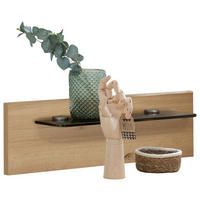 NACHTKOMMODENPANEEL 60/20/12 cm  - Eiche Bianco/Grau, KONVENTIONELL, Glas/Holzwerkstoff (60/20/12cm) - Dieter Knoll