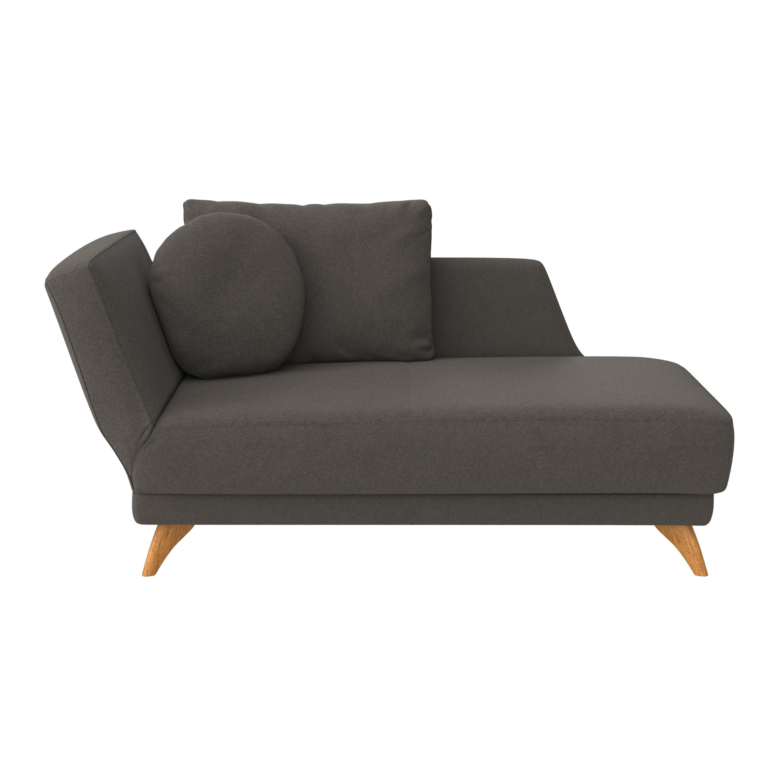 RÉCAMIERE in Flachgewebe Anthrazit  - Eichefarben/Anthrazit, Modern, Holz/Textil (205/74/94cm) - Bali