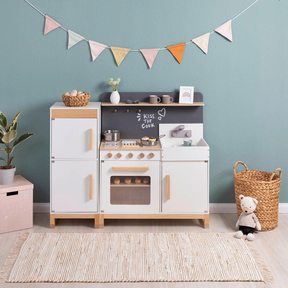 KINDERKÜCHE FISCUS  - Naturfarben/Weiß, Basics, Holz/Holzwerkstoff (33,9/32/82,5cm) - MUSTERKIND