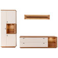 WOHNWAND  in Weiß, Wildeiche  305/202/50 cm  - Wildeiche/Anthrazit, Design, Glas/Holz (305/202/50cm) - Novel