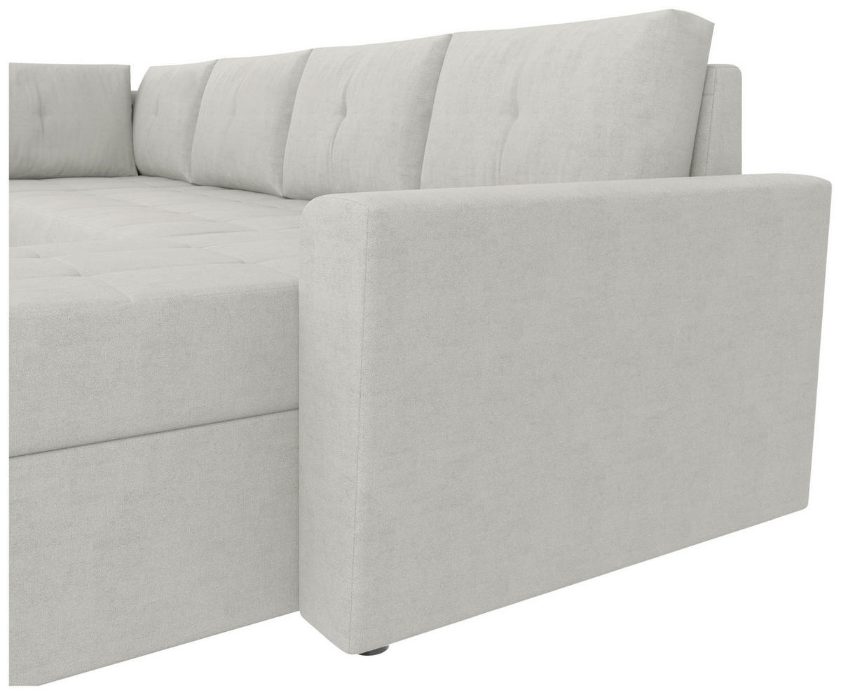 WOHNLANDSCHAFT TERMOLI Beige Jacquard  - Beige/Schwarz, Design, Kunststoff/Textil (212/297/155cm) - MID.YOU