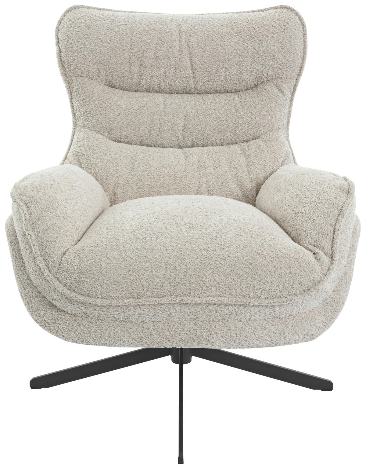 SESSEL Bouclé Creme    - Creme/Schwarz, MODERN, Textil/Metall (80/95/91cm) - Livetastic