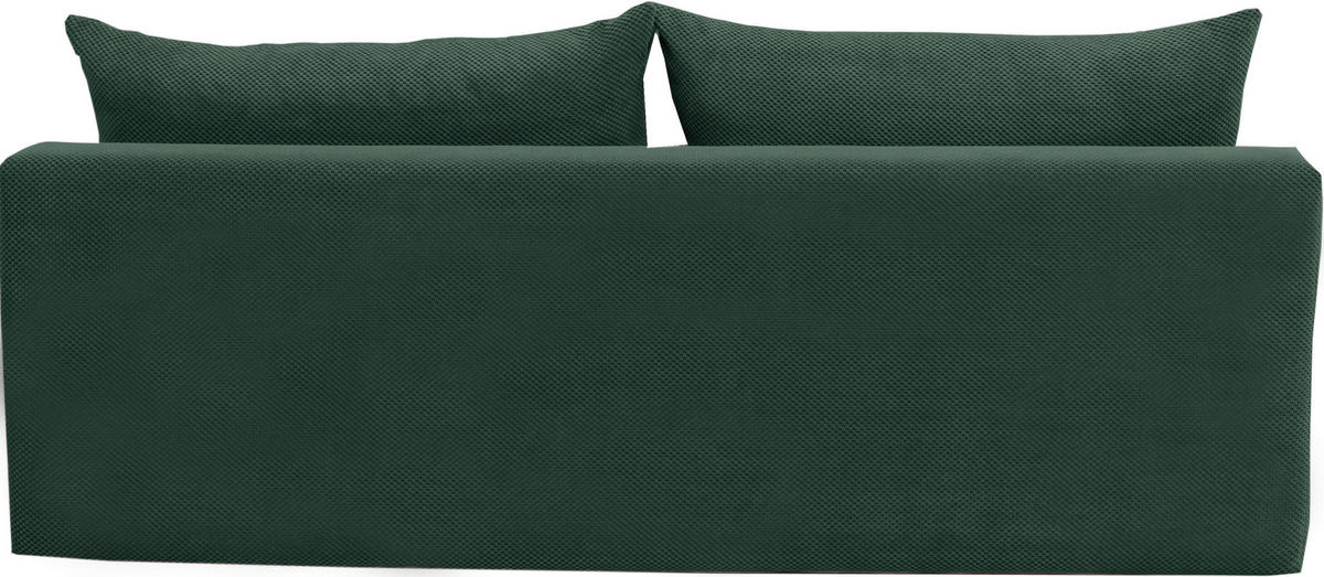 SCHLAFSOFA in Webstoff, Plüsch Dunkelgrün  - Dunkelgrün/Schwarz, Design, Textil (213/89/105cm) - Novel