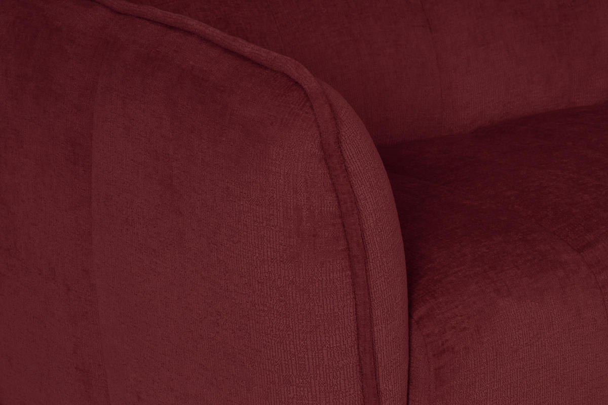 3-SITZER-SOFA LIVOLI in Chenille Bordeaux  - Bordeaux/Schwarz, Design, Kunststoff/Textil (217/70/94cm) - MID.YOU