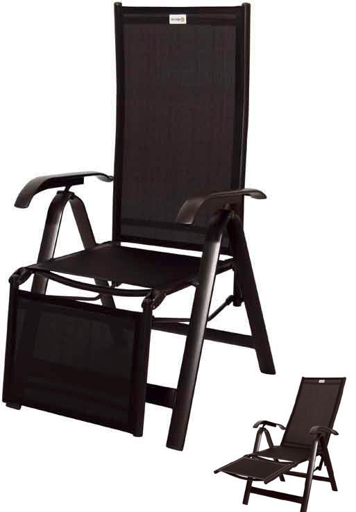 GARTEN-RELAXSESSEL  - Anthrazit/Schwarz, Basics, Textil/Metall (68/116/61cm) - Acamp
