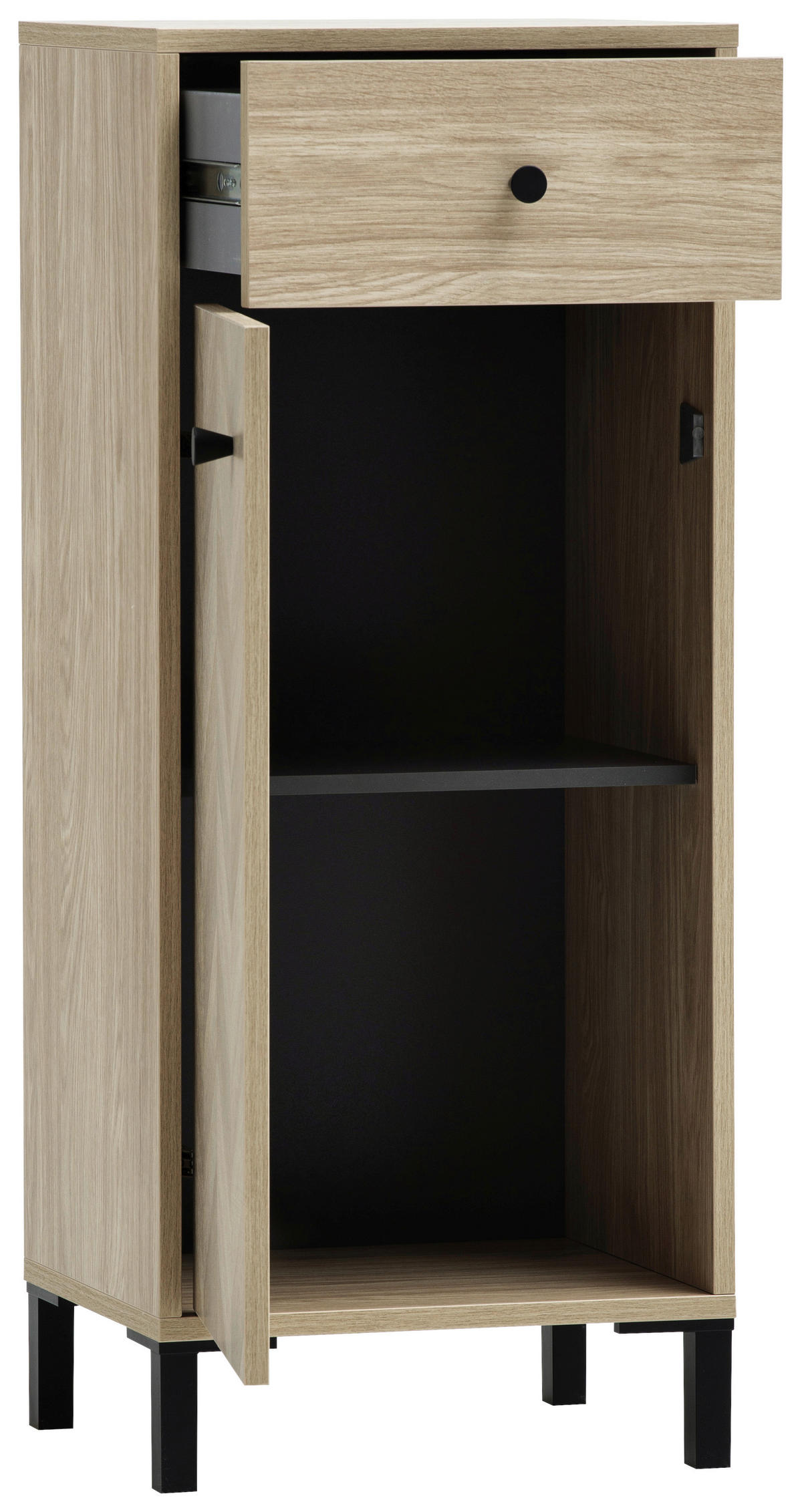 UNTERSCHRANK 40,3/96,40/33 cm   - Eichefarben/Schwarz, KONVENTIONELL, Holzwerkstoff/Kunststoff (40,3/96,40/33cm) - Stylife