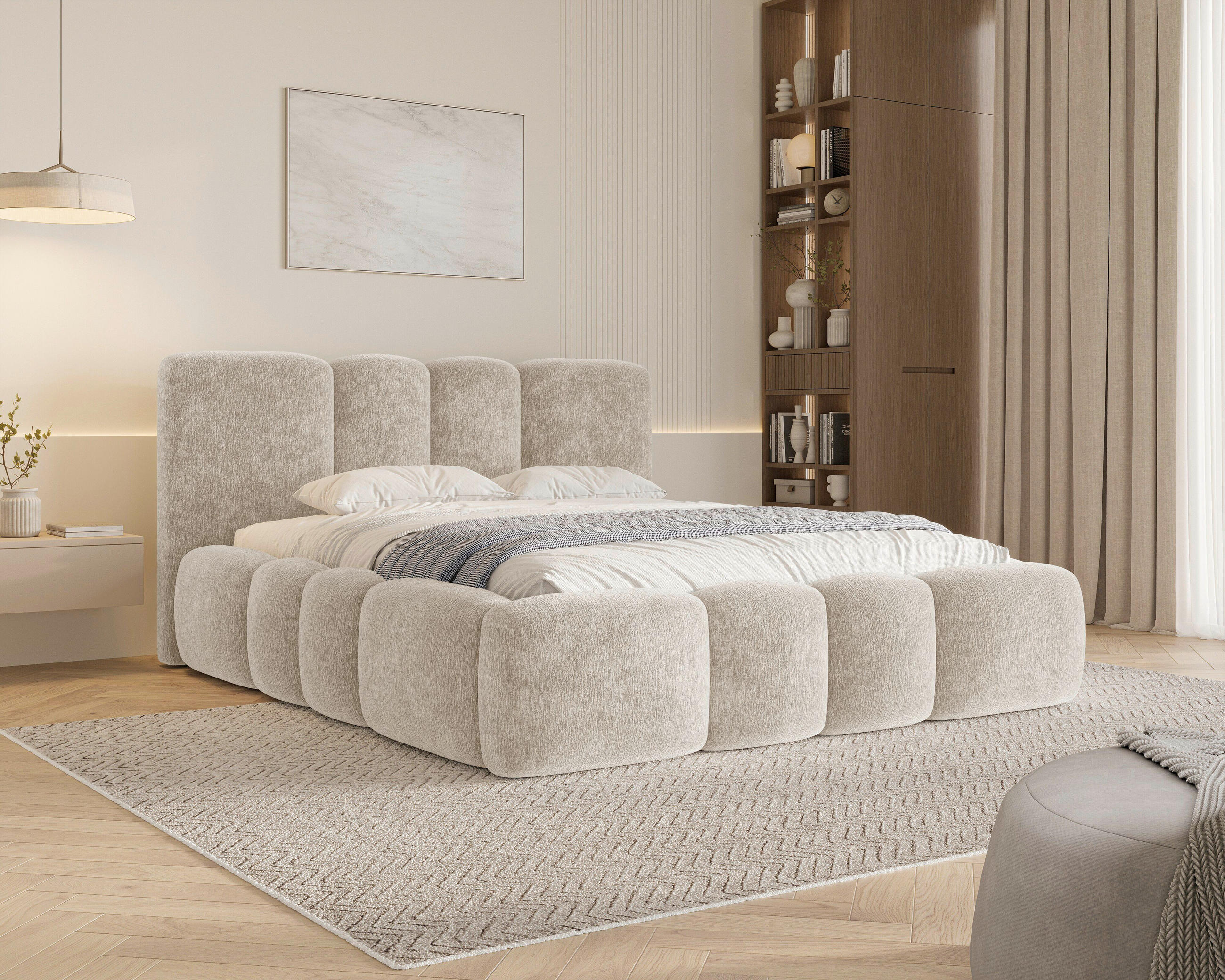 POLSTERBETT 160/200 cm,  in Cappuccino, Lattenrost, Bettkasten,  - Schwarz/Cappuccino, MODERN, Textil/Metall (160/200cm) - Livetastic