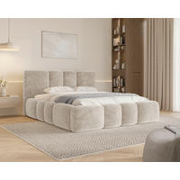 POLSTERBETT 160/200 cm,  in Cappuccino, Lattenrost, Bettkasten,  - Schwarz/Cappuccino, MODERN, Textil/Metall (160/200cm) - Livetastic