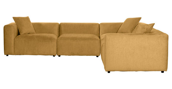 ECKSOFA Senfgelb Chenille Zierkissen, Rücken echt  - Senfgelb/Schwarz, MODERN, Kunststoff/Textil (317/317cm) - Carryhome