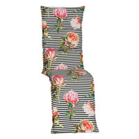 RELAXSESSELAUFLAGE Blume  - Schwarz, Design, Textil (170/46/8cm) - Gardenson