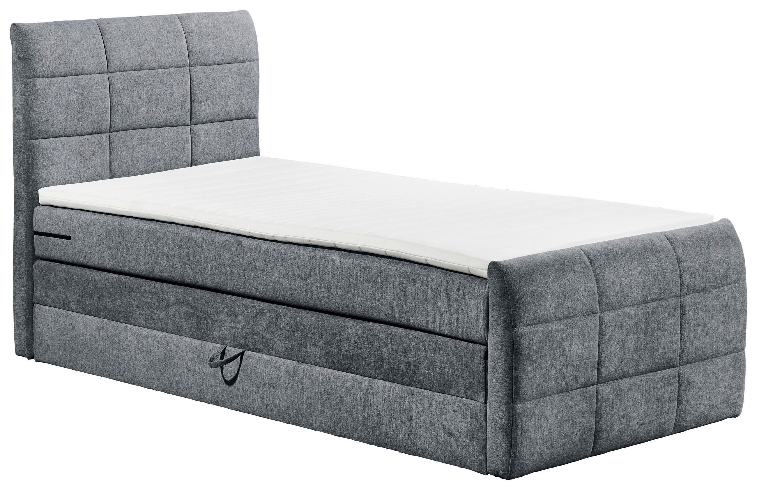 POSTEL BOXSPRING, 100/200 cm, antracitová - antracitová, Basics, kompozitní dřevo/textil (100/200cm) - MID.YOU