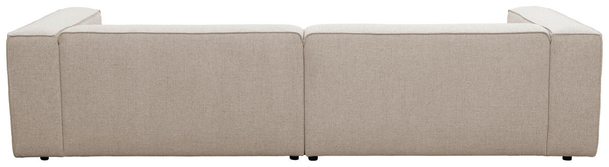 ECKSOFA Beige Chenille Rücken echt  - Beige/Schwarz, MODERN, Kunststoff/Textil (185/296cm) - Hom`in