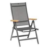 GARTENKLAPPSESSEL Teakholz Aluminium Anthrazit, Naturfarben  - Anthrazit/Naturfarben, Basics, Holz/Textil (61/109/65cm) - Kettler