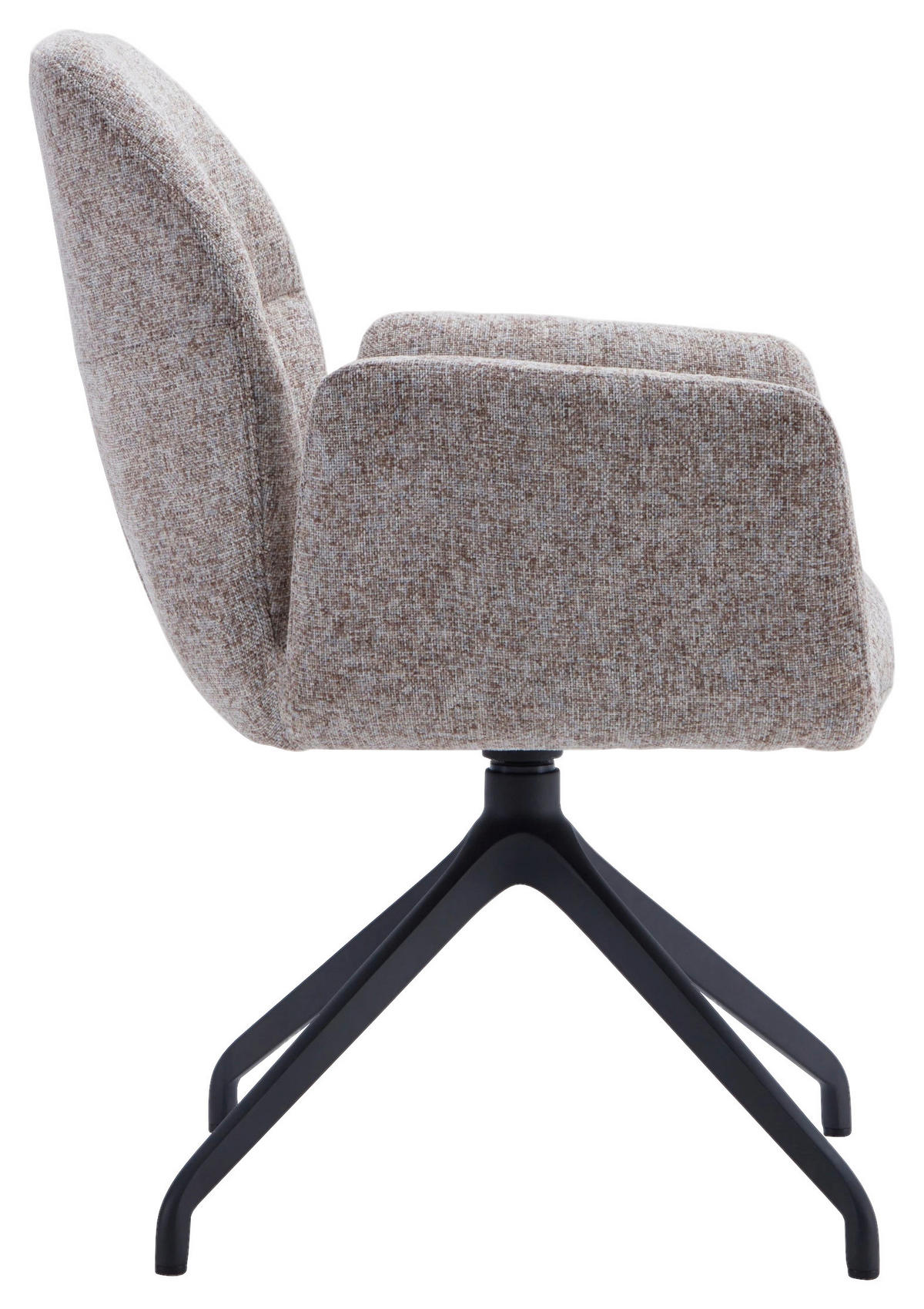 ARMLEHNSTUHL  Sitzfläche 360° drehbar, automatische Rückholfunktion Leinenoptik  - Beige/Schwarz, Design, Textil/Metall (62/89/63cm) - Dieter Knoll
