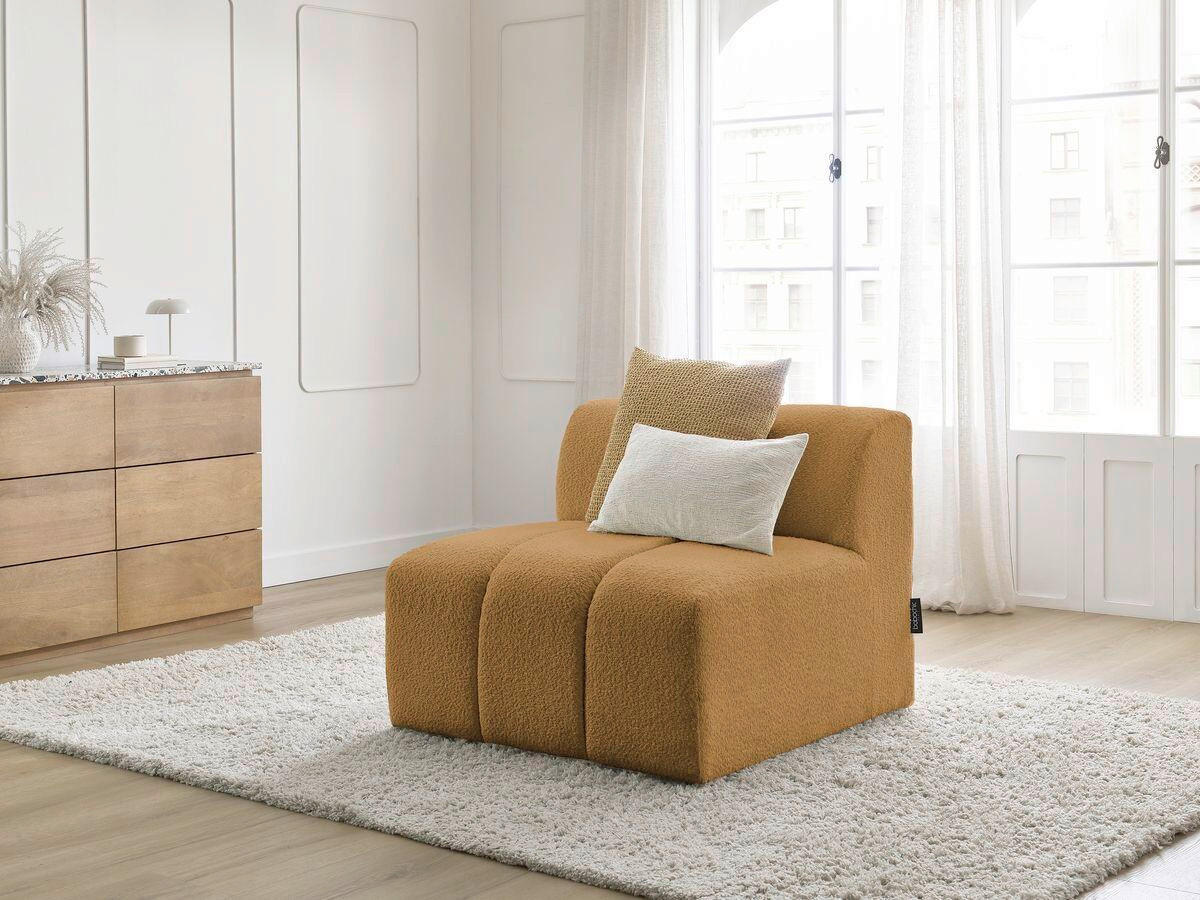 SOFAELEMENT ANNECY Bouclé Gelb  - Gelb/Schwarz, MODERN, Kunststoff/Textil (91/72/91cm)