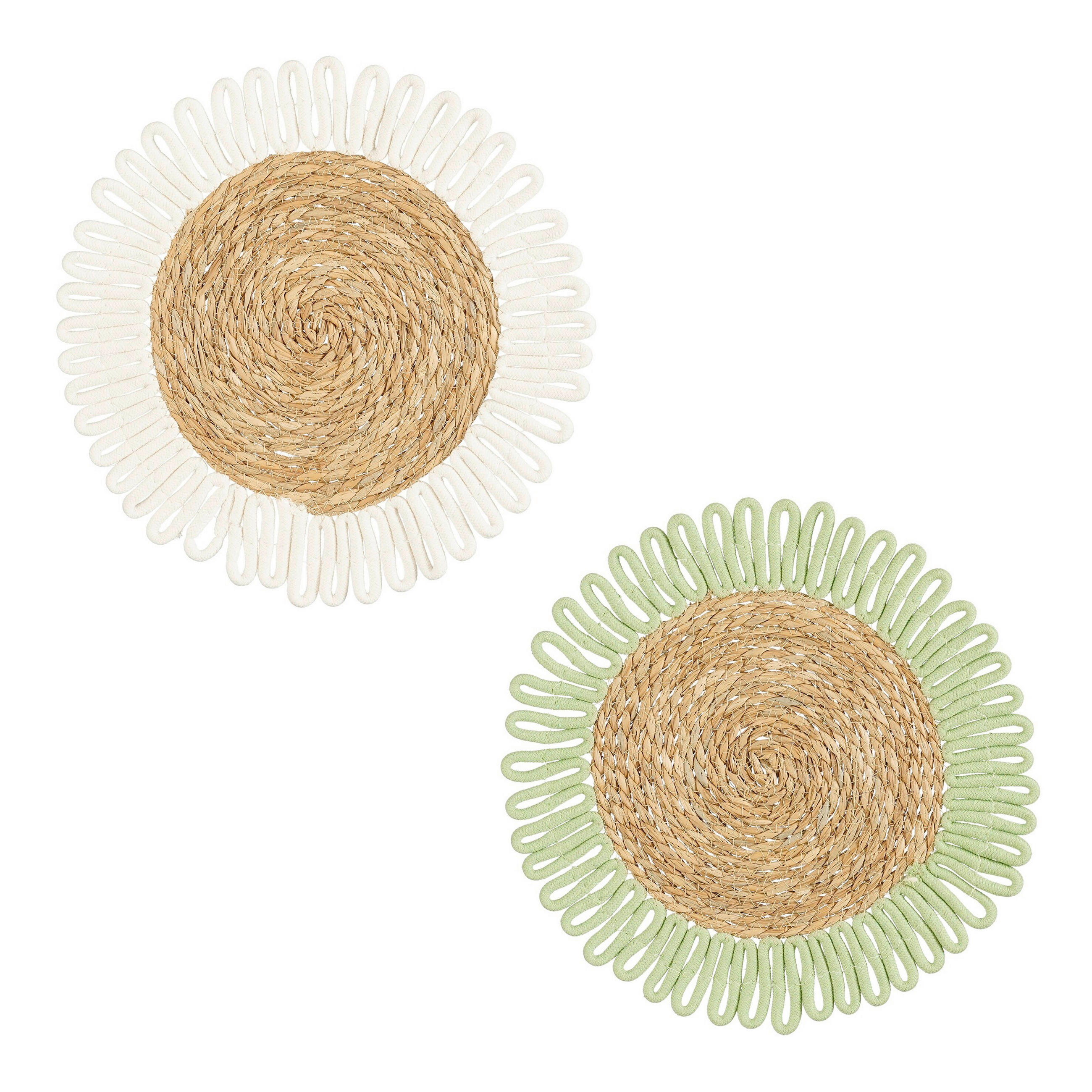 NAMIZNI POGRINJEK         zelena, bela  - zelena/bela, Basics, naravni materiali (38cm)
