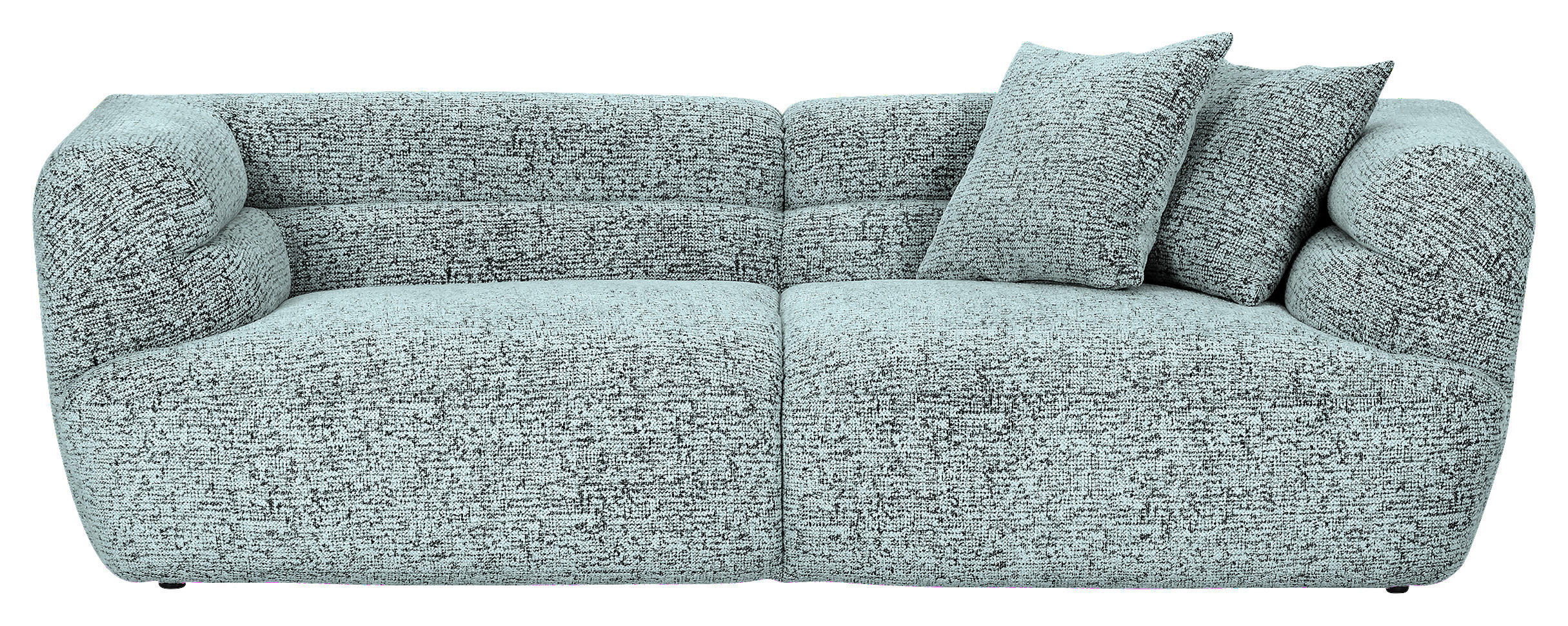 BIGSOFA Chenille Mintgrün  - Schwarz/Mintgrün, KONVENTIONELL, Kunststoff/Textil (240/75/105cm) - Carryhome