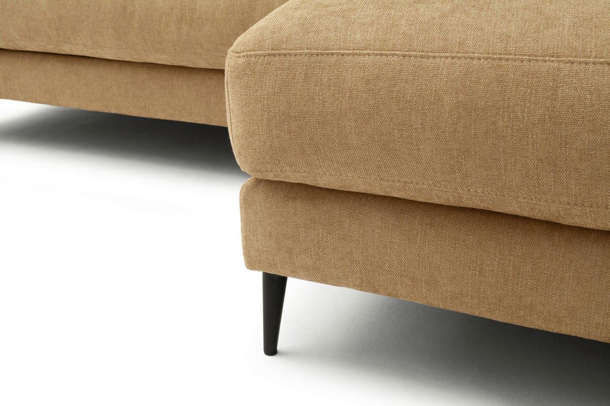 ECKSOFA in Flachgewebe Gelb  - Gelb/Schwarz, Design, Textil/Metall (177/253cm) - Dieter Knoll