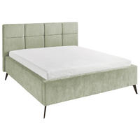 POLSTERBETT 140/200 cm,  in Hellgrün,  - Schwarz/Hellgrün, KONVENTIONELL, Textil/Metall (140/200cm) - SetOne by Musterring