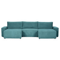 WOHNLANDSCHAFT Petrol Cord  - Petrol/Schwarz, KONVENTIONELL, Kunststoff/Textil (155/348/155cm) - Carryhome