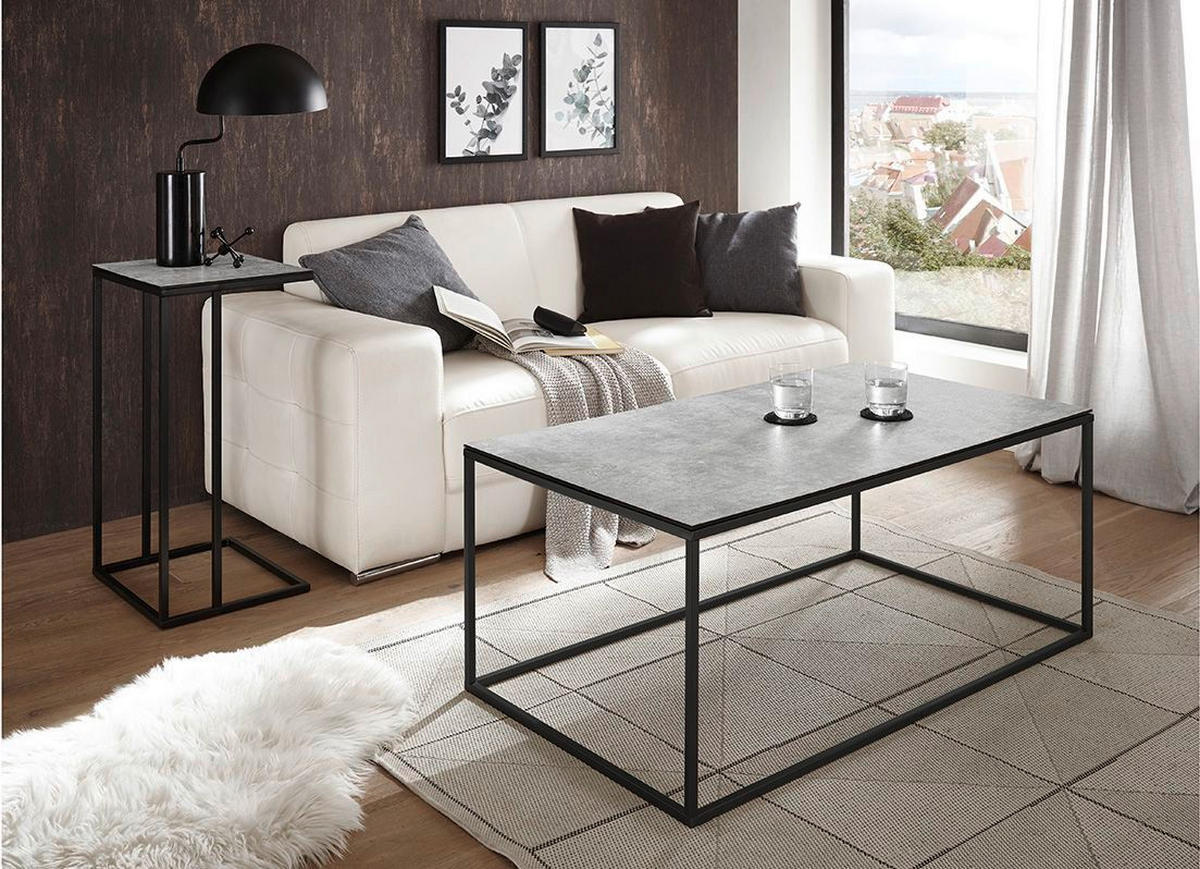 COUCHTISCH Sicherheitsglas 40/35/70 cm rechteckig Schwarz, Grau  - Schwarz/Grau, Design, Glas/Metall (40/35/70cm) - Xora
