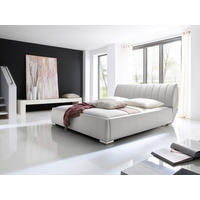 POLSTERBETT 180/200 cm  in Weiss  - Chromfarben/Weiss, Design, Holz/Textil (180/200cm) - Xora