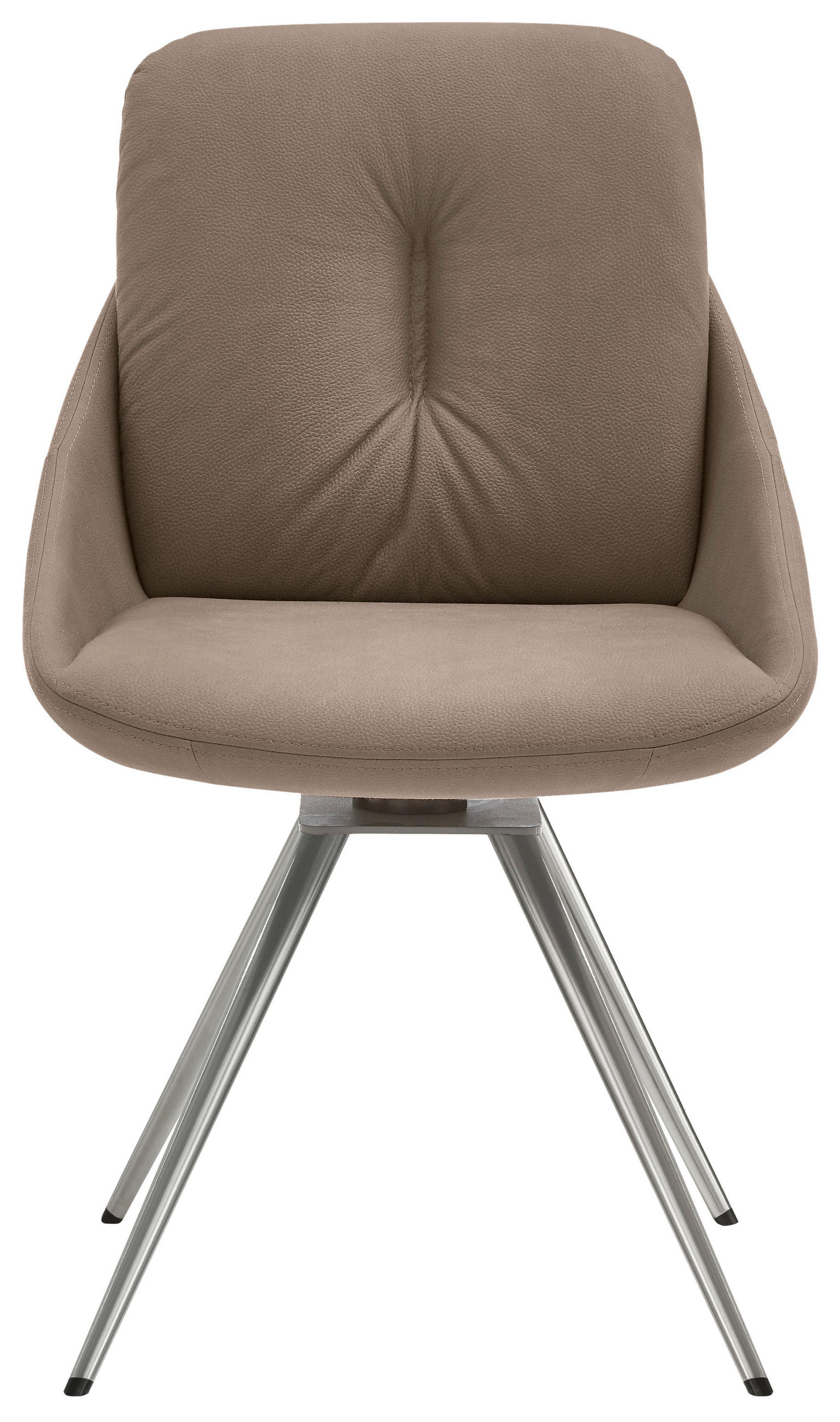 STUHL  in Stahl Metall, Textil  - Edelstahlfarben/Fango, Design, Textil/Metall (55/91/64cm) - Venjakob