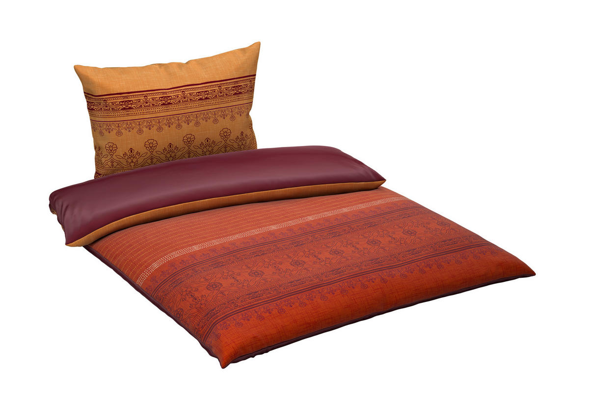 OBOUSTRANNÉ POVLEČENÍ, satén, oranžová, 140/200 cm - oranžová, textil (140/200cm) - Novel