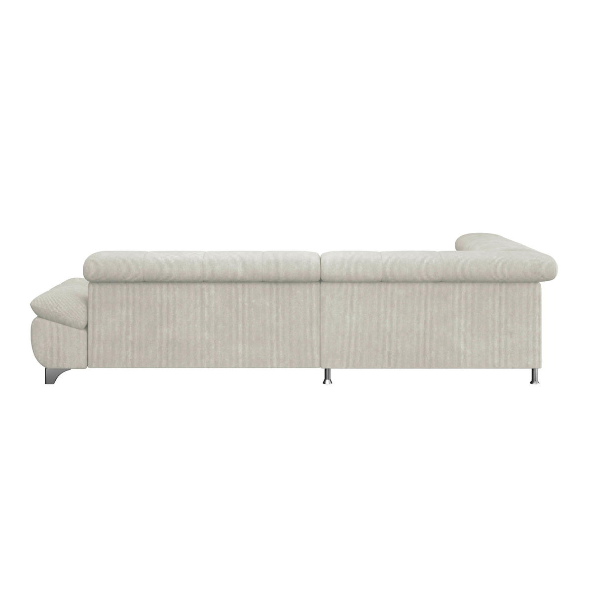 ECKSOFA Creme Chenille  - Chromfarben/Creme, KONVENTIONELL, Textil/Metall (234/312cm) - Livetastic