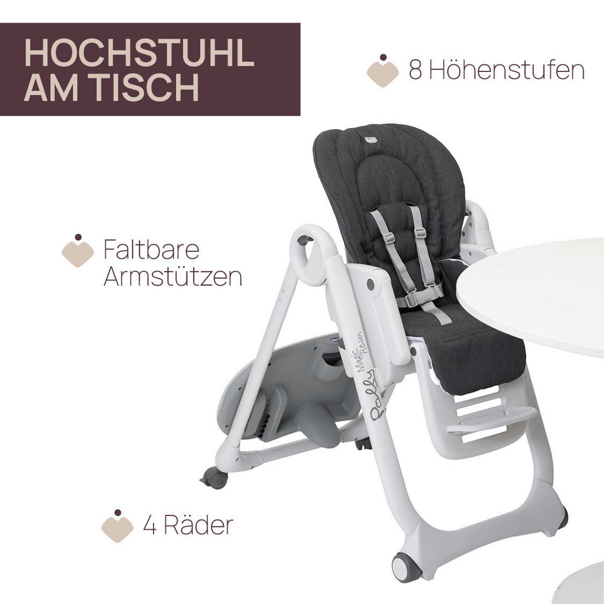 HOCHSTUHL POLLY MAGIC RELAX Grau  - Grau, Basics, Kunststoff/Metall (53/85/106/83,5cm) - Chicco