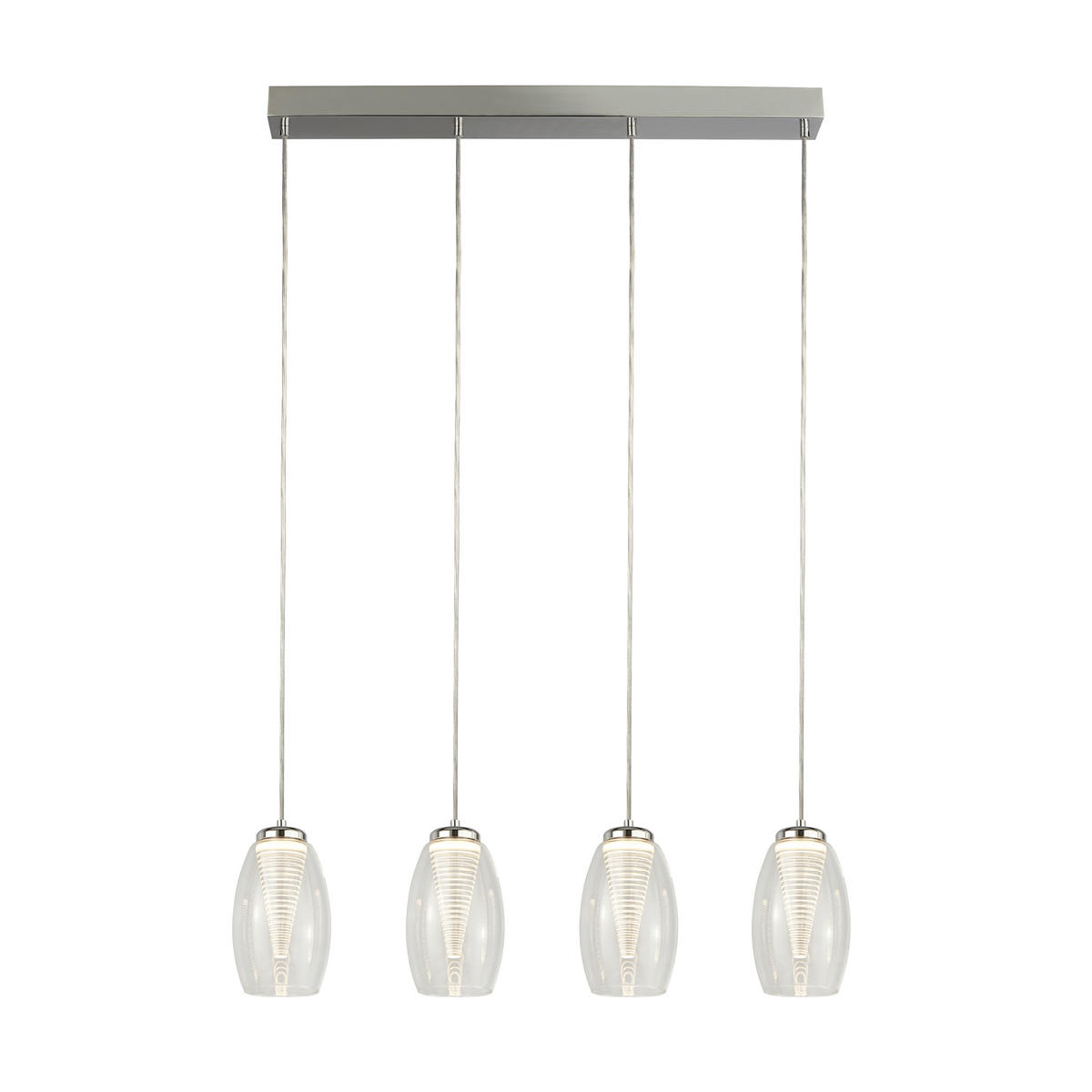 LED-HÄNGELEUCHTE 76/12/150 cm  - Chromfarben, Design, Glas/Kunststoff (76/12/150cm)