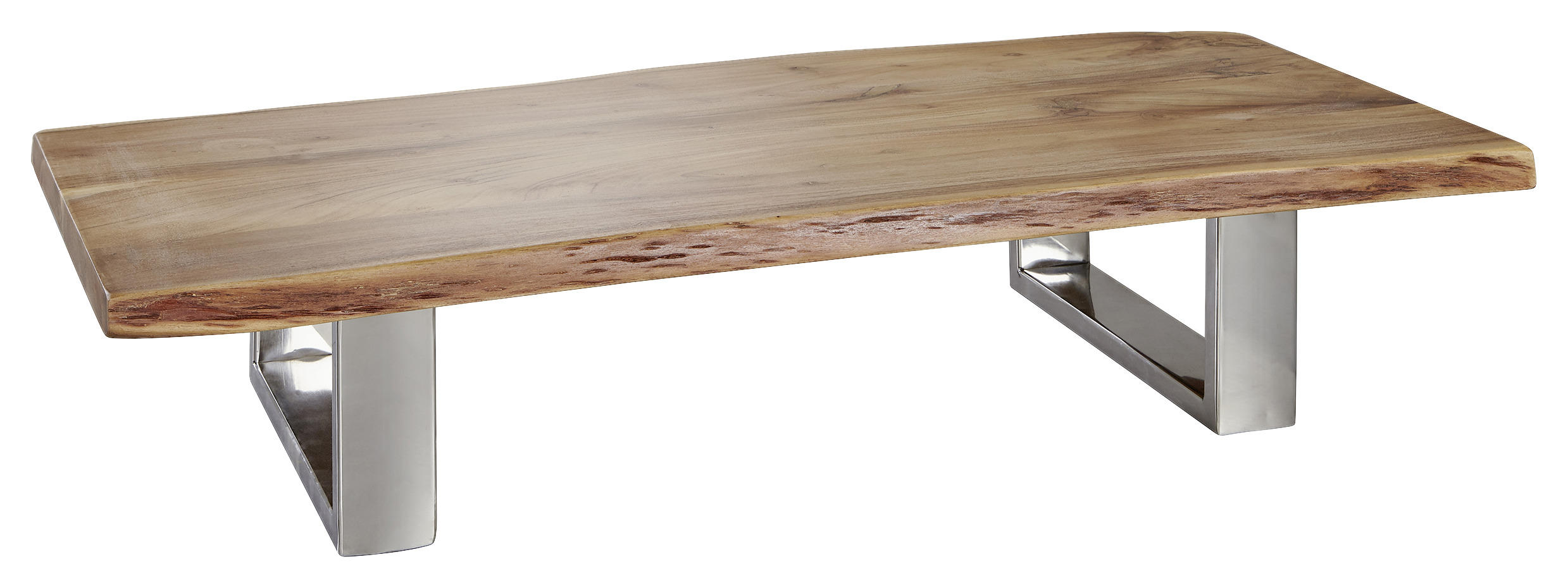 KONFERENČNÝ STOLÍK, farby akácie, drevo, 115/58/25 cm - farby akácie/chrómová, Design, kov/drevo (115/58/25cm) - MID.YOU