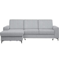 ECKSOFA in Webstoff Grau, Hellgrau  - Hellgrau/Schwarz, Konventionell, Textil/Metall (167/247cm) - Stylife