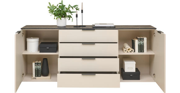 SIDEBOARD  in 200/81/44,5 cm  - Kaschmir/Anthrazit, Design, Holzwerkstoff/Kunststoff (200/81/44,5cm) - Voleo