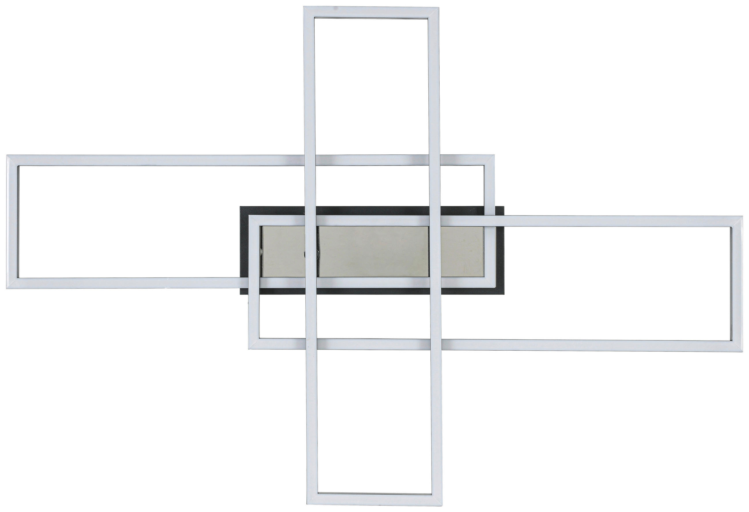 DECKENLEUCHTE    82,5/55/8 cm  - Chromfarben/Schwarz, Trend, Kunststoff/Metall (82,5/55/8cm) - Novel
