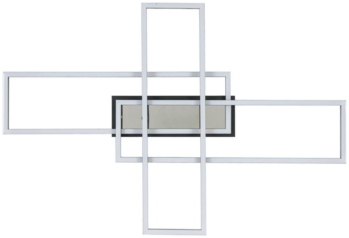 DECKENLEUCHTE    82,5/55/8 cm  - Chromfarben/Schwarz, Trend, Kunststoff/Metall (82,5/55/8cm) - Novel
