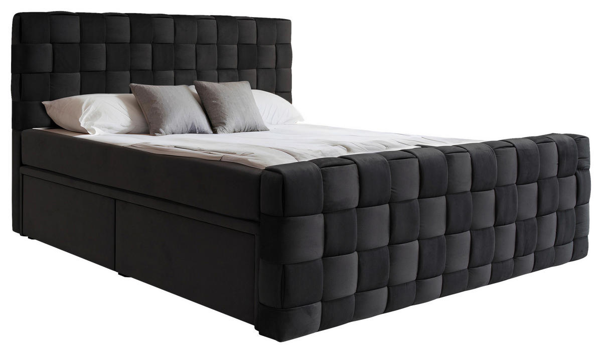 AMERICKÁ POSTEL, 180/200 cm, černá - černá, Moderní, textil (180/200cm) - Livetastic