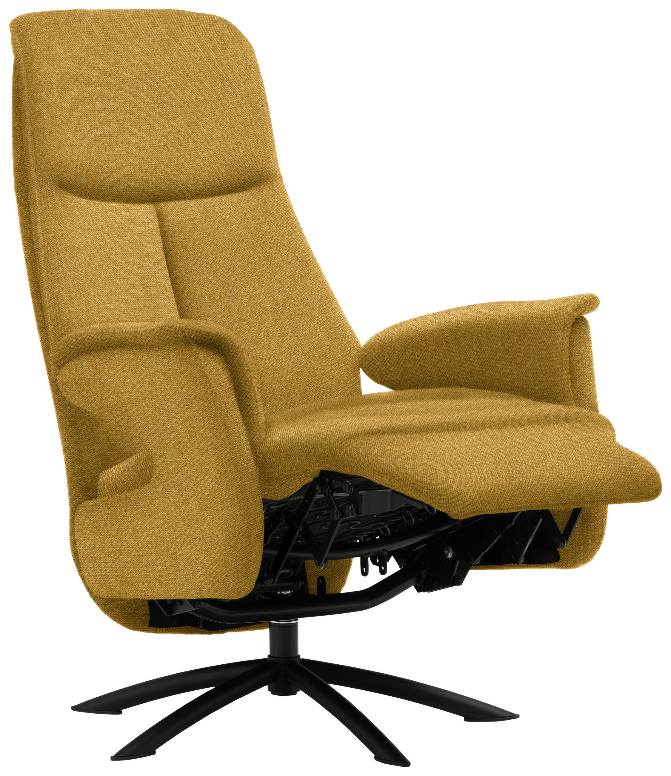 RELAXSESSEL in Textil Currygelb  - Currygelb/Schwarz, Design, Textil/Metall (73/108/86cm) - Welnova