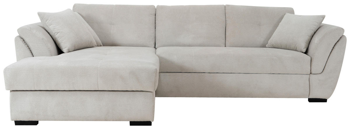 ECKSOFA Greige  - Greige/Schwarz, KONVENTIONELL, Kunststoff/Textil (187/278cm) - MID.YOU