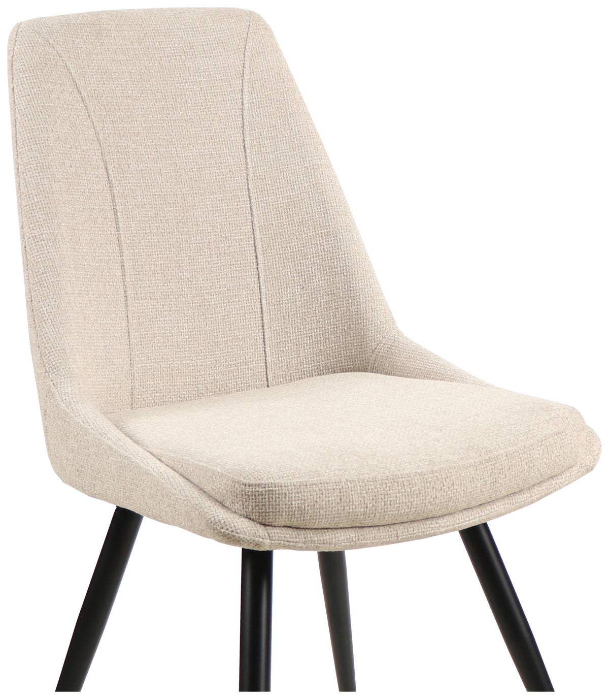 STUHL  in Eisen Leinenoptik Holz, Metall, Textil  - Beige/Schwarz, MODERN, Holz/Textil (49/88/59cm) - MID.YOU