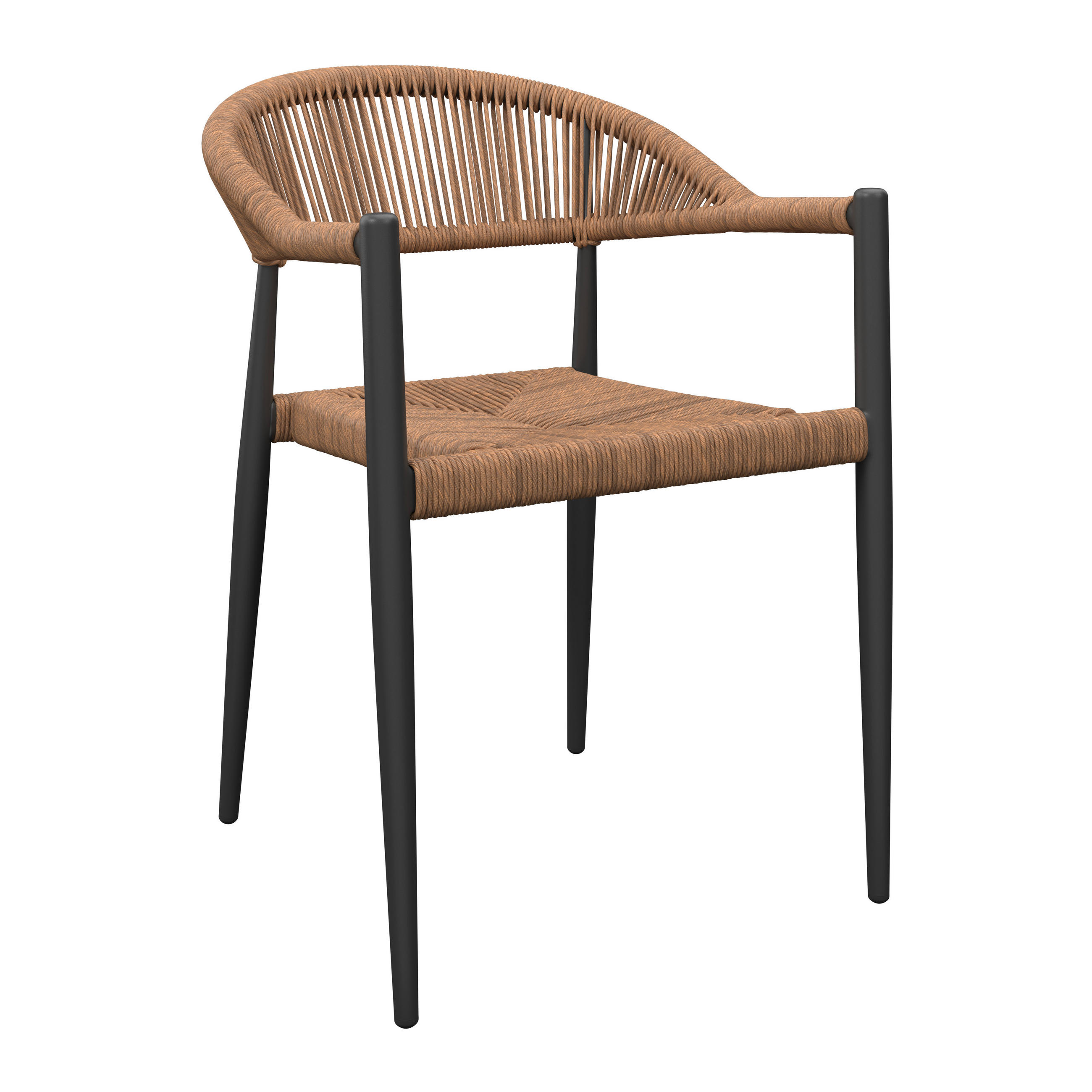 Ambia Garden Stapelsessel Anthrazit, Natur 55x78x59.5 cm