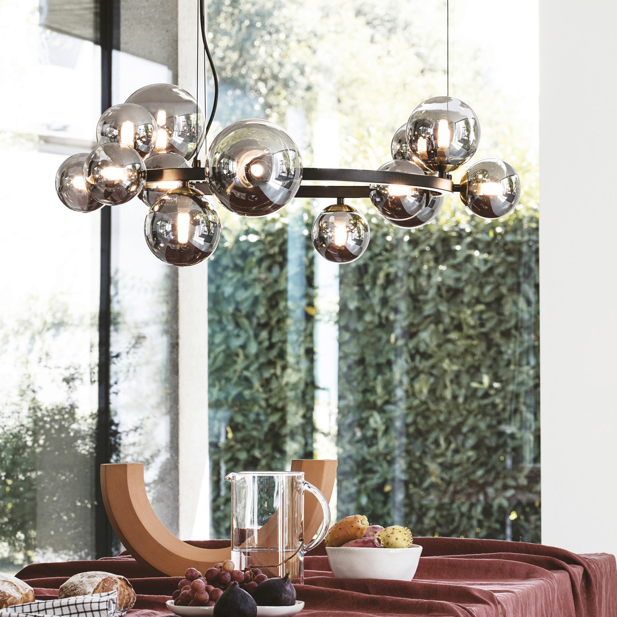 LED-HÄNGELEUCHTE 85/55/230 cm  - Schwarz, Design, Glas/Metall (85/55/230cm) - Ideal Lux