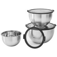 SCHÜSSELSET 3-teilig 16, 20, 24 cm  - Edelstahlfarben/Transparent, KONVENTIONELL, Kunststoff/Metall (16, 20, 24cm) - Gefu