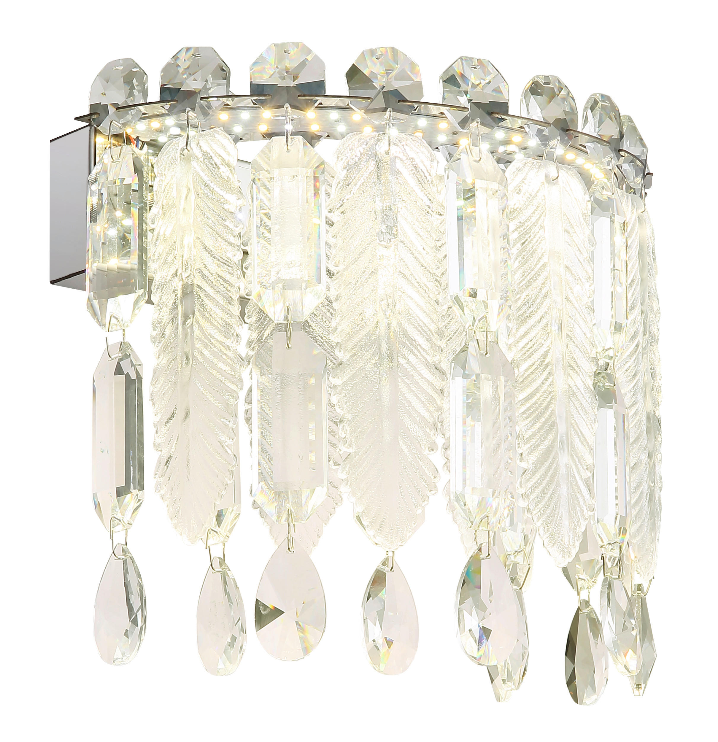 LED-WANDLEUCHTE - Klar/Chromfarben, Konventionell, Glas/Metall (28/17/24,5cm) - Globo