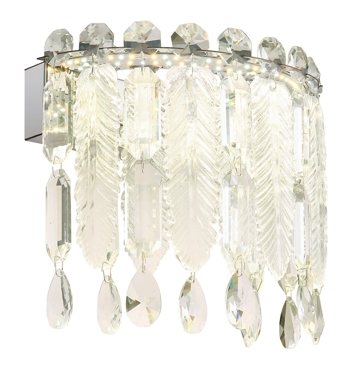 LED VÄGGLAMPA 28/17/24,5 cm   - klar/kromfärg, Klassisk, metall/glas (28/17/24,5cm) - Globo