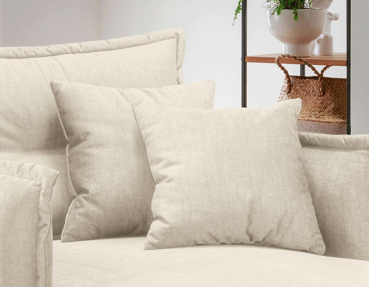 XXL-SESSEL Velours Beige    - Beige/Schwarz, MODERN, Textil/Metall (111/101/167cm) - Livetastic