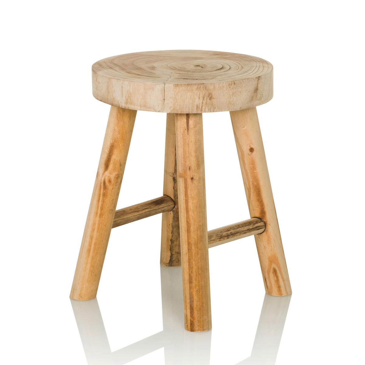 HOCKER Paulownia Braun  - Braun, MODERN, Holz (33/44/33cm) - MID.YOU