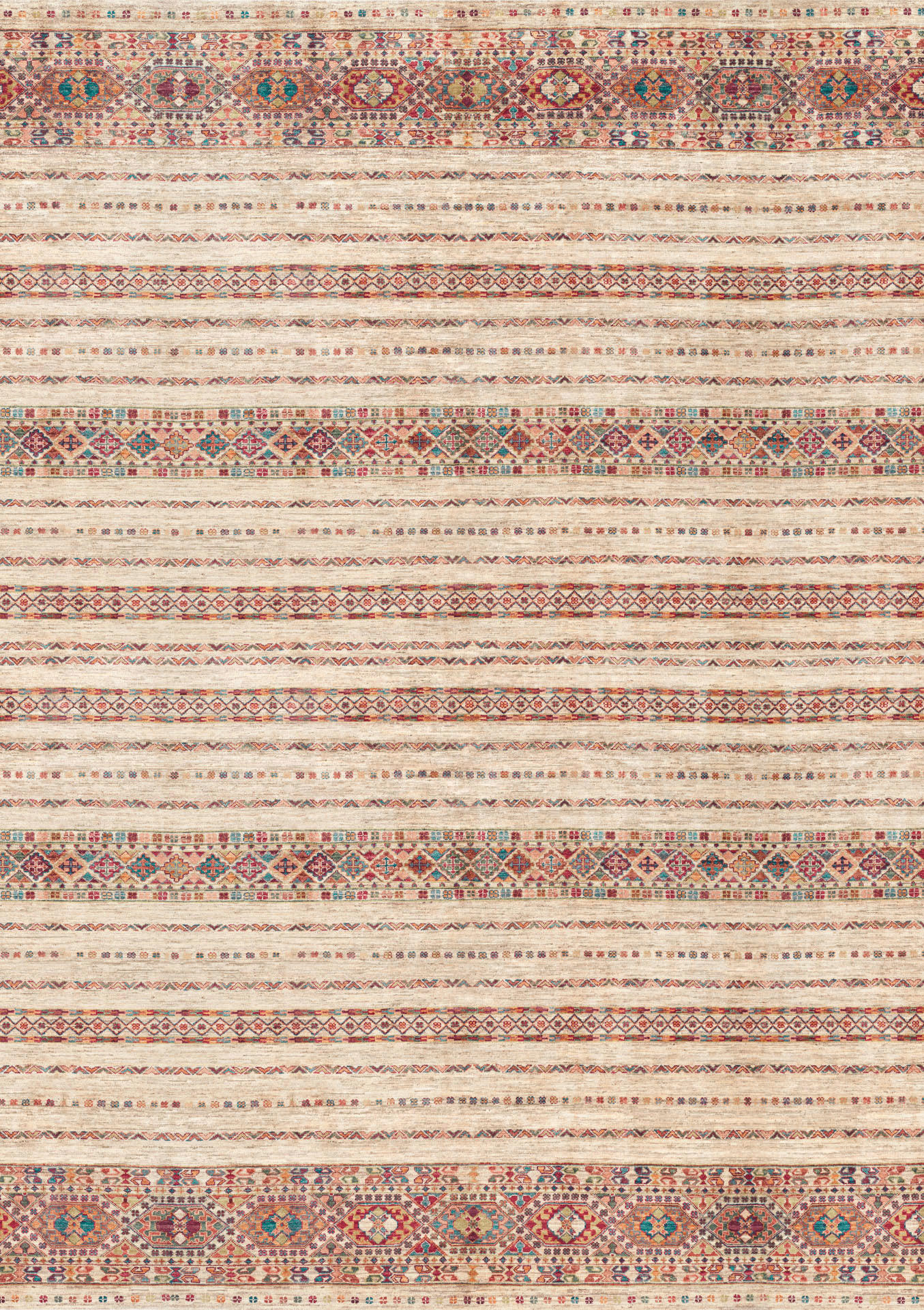 Lindorug Vintage-Teppich Cortea Araqan Terracotta, Graublau, Elfenbein 240x340 cm