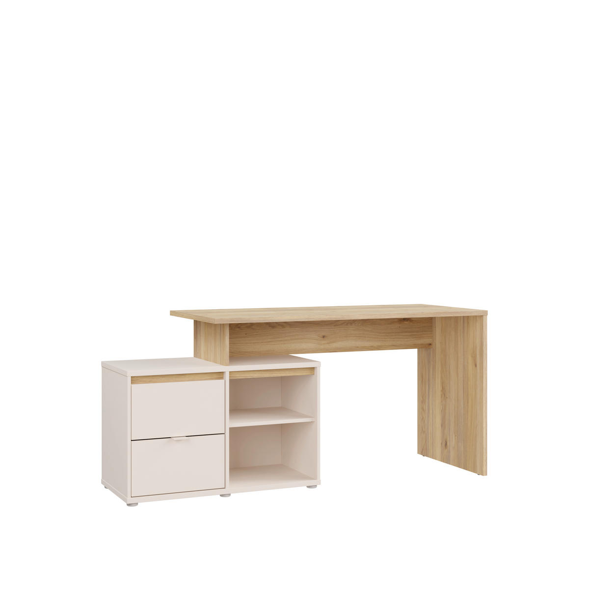 Masă De Scris, metal, plastic, material pe bază de lemn - culoare lemn stejar/nisipiu, Basics, plastic/metal (163,2/74,9/60cm) - Xora